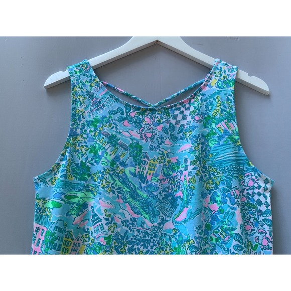 Lilly Pulitzer Kristen Dress Medium Blue Lilly Loves South Carolina Sleeveless - Picture 4 of 12